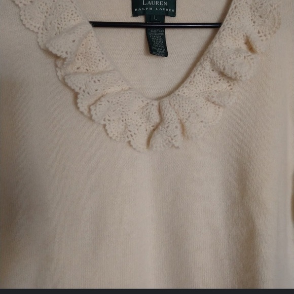 Luaren Ralph Lauren Women Sweater Top Size L Color Off White - Picture 10 of 11